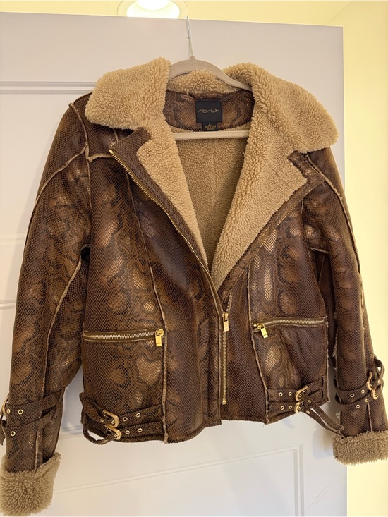 As By Df Jackets & Blazers - AS by DF Python-Print Faux Shearling Jacket